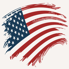 Grunge american flag illustration isolated on, a symbol of patriotism, freedom, and national pride, perfect for celebrating independence day