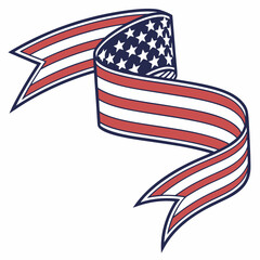 Patriotic american flag ribbon banner isolated on a symbol of freedom, independence, and national pride perfect for celebrating holidays, events, and showing support