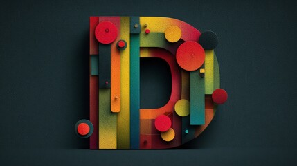 Abstract Colorful Letter D Design