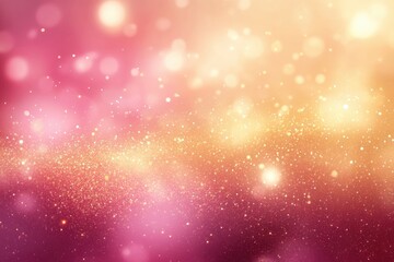 Fototapeta premium dreamy pink and gold bokeh background with shimmering glitter particles and soft glowing lights conveying warm festive romantic sparkle
