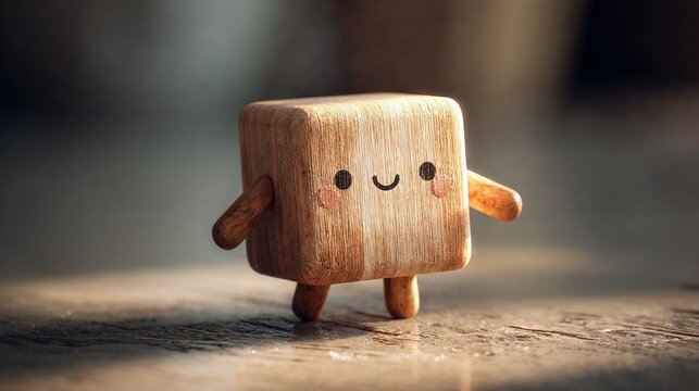 wooden dice on wooden background ai generative