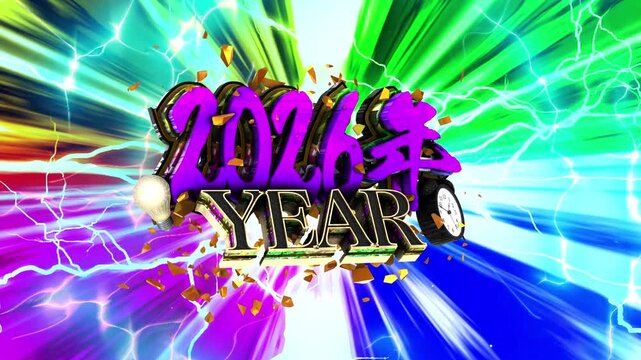 パチンコ風2026年3D文字ループアニメーション素材