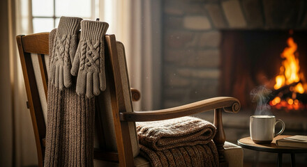 Warm up this winter with cozy gloves, a soft blanket, and a crackling fire, perfect for creating a relaxing, inviting atmosphere in your home or cabin retreat