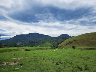 mountain landscape with clouds