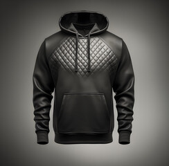 Blank black men's jacket mockup isolated on white background. Front view of a casual jacket tee template for design and branding.