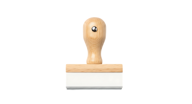 Wooden stamp for official documents, presentations, or branding projects conveys authenticity and precision, ideal for business and design applications