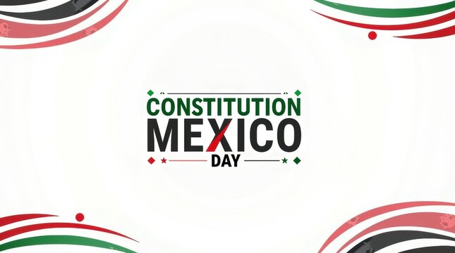 Mexican constitution day celebration with national colors and festive design