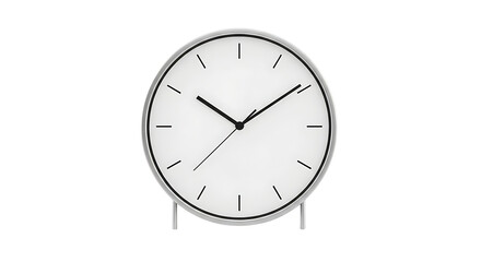 Minimalist clock face with clean lines, perfect for modern design projects and time management visuals, conveying simplicity and efficiency, ideal for presentations