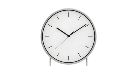 Minimalist clock face with clean lines, perfect for modern design projects and time management visuals, conveying simplicity and efficiency, ideal for presentations