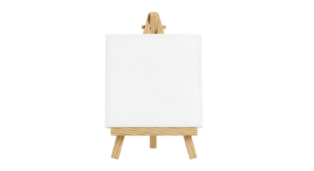 Blank canvas on a wooden easel, ready for your creative vision, perfect for artists, designers, and marketers, start your masterpiece today