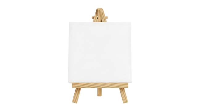 Blank canvas on a wooden easel, ready for your creative vision, perfect for artists, designers, and marketers, start your masterpiece today