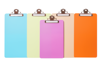 Vibrant Clipboards: Business, Education & Daily Task Management Tools on transparent background png