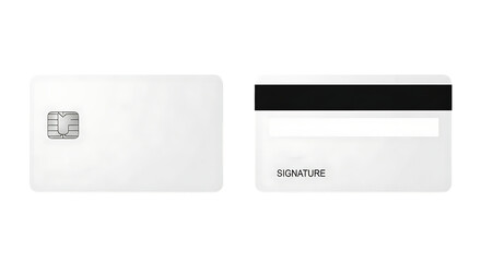 Secure payment processing mockup featuring a blank credit card with chip and signature, perfect for financial technology and business branding projects