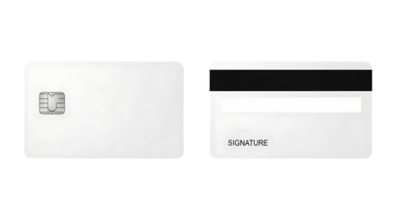Secure payment processing mockup featuring a blank credit card with chip and signature, perfect for financial technology and business branding projects