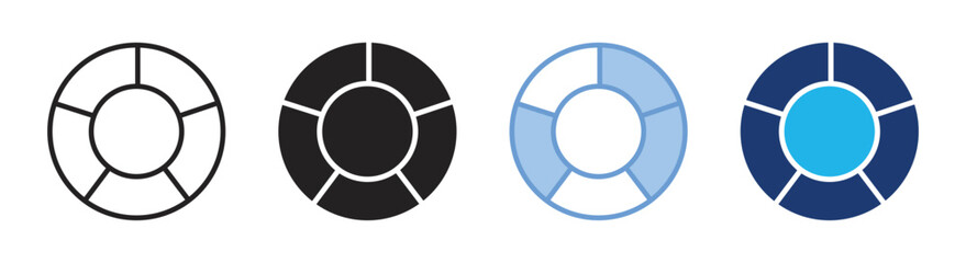 Color circle icon set multiple style collection