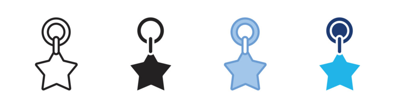 Key chain icon set multiple style collection