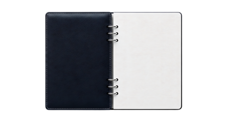 Open notebook with textured white pages, perfect for journaling, creative writing or professional note-taking, offering versatile space for ideas and planning