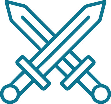  two crossed swords, icon
