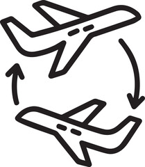 connecting flights or airport transfer icon