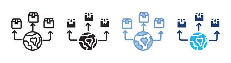 Distribution icon set multiple style collection