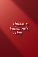 Elegant happy valentines day text with subtle heart and dramatic lighting