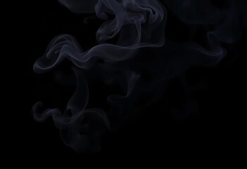 Fototapeta premium Intense black smoke billows against a stark dark background, environment, illustration