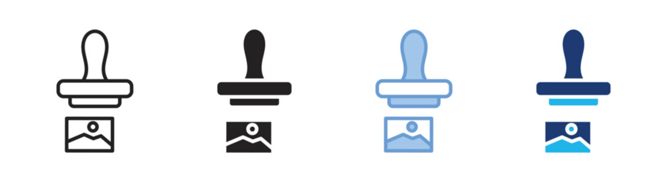 Stamp icon set multiple style collection