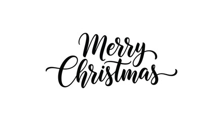 Elegant merry christmas handwritten calligraphy lettering in black on a white background for holiday greetings © AL-AMIN
