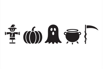 Horror-themed vector silhouettes for Halloween parties, posters, and seasonal graphics