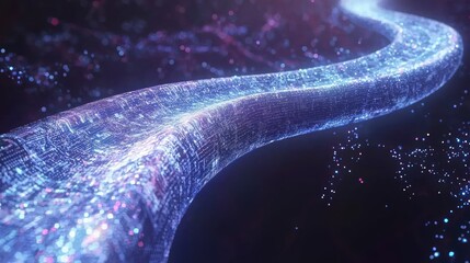 Cosmic River of Light A Journey Through the Digital Universe - Data Flow Illustration