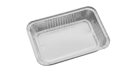 Shiny, versatile aluminum foil container, perfect for food storage, takeout, and catering, ensuring freshness and convenience for culinary needs