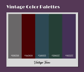 This vintage color palette creates memorable impressions using nostalgic undertones across various mediums.