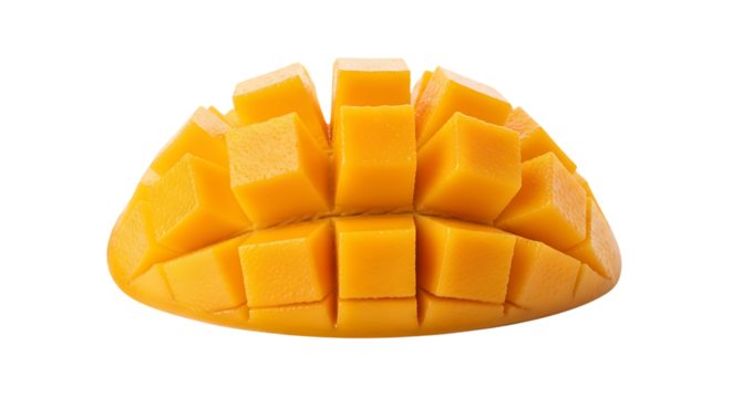Juicy mango chunks tantalize the taste buds, a tropical delight ready to be savored for a healthy snack or vibrant addition to your summer smoothie
