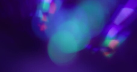 Holographic light blur. Beam prism. Purple blue red circles shimmering spin in dark. Neon colorful reflection lens abstract art background. - Powered by Adobe