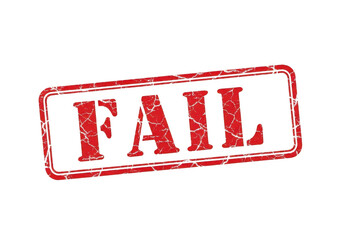 Red fail stamp isolated on transparent background