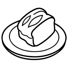 Illustration of a slice of bread on a plate
