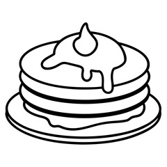 Illustration of a stack of pancakes with syrup