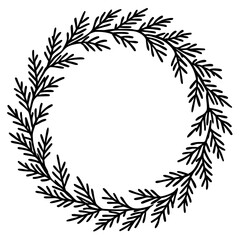 Simple wreath of evergreen branches