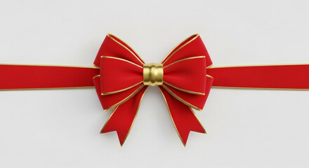 Festive red ribbon and bow, perfect for christmas and holiday themed designs, isolated on a beautiful and elegant addition to any project