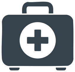 Obraz premium Medical case icon, first aid symbol, health care, emergency, illustration