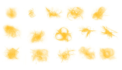 Plusieurs aura doré sur fond transparent.