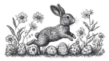 Easter bunny joyful rabbit dancing with vibrant energy and playful expression, perfect for holiday celebration visuals isolated on white background