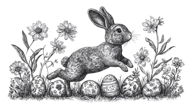 Easter bunny joyful rabbit dancing with vibrant energy and playful expression, perfect for holiday celebration visuals isolated on white background