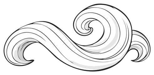 Fototapeta premium Stylized Swoosh and Swirl Line Art with Subtle Shading