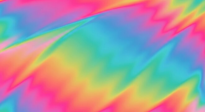 Vivid distortion with rainbow colors and zigzag lightning patterns