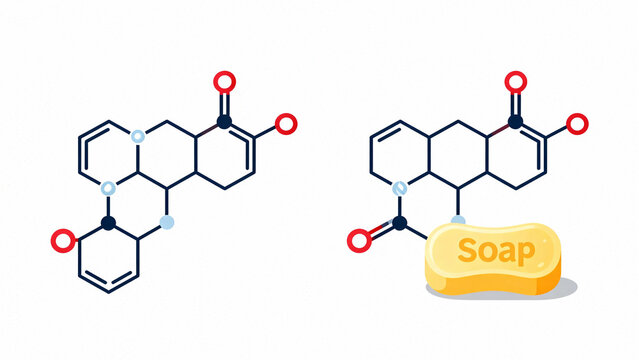 Chemical structures and soap molecule