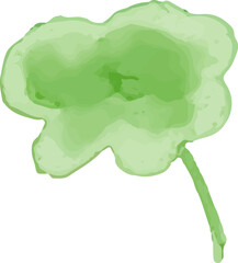 watercolor style green leaf branch floral bush sprout clover seamless pattern on white background