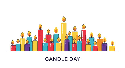 Colorful Candles for Candle Day Celebration.