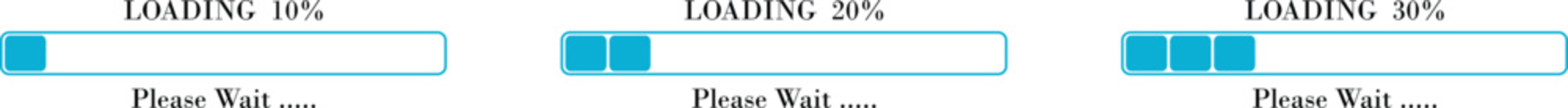 Loading Bar Please Wait Progress Icon set. Graphic Design Elements for Web, App, or Download Process with Please Wait Text. Percentage loading bar infographic icon. Load,Download indicator sign.