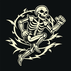 Running Skeleton Illustration
